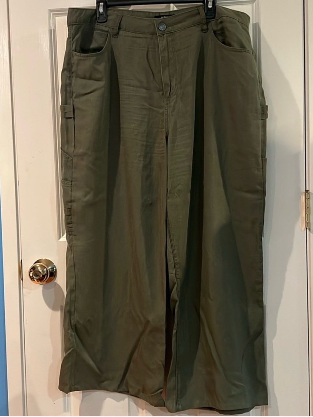 Kut sienna utility pant wide leg size 16 olive camo green 26” inseam